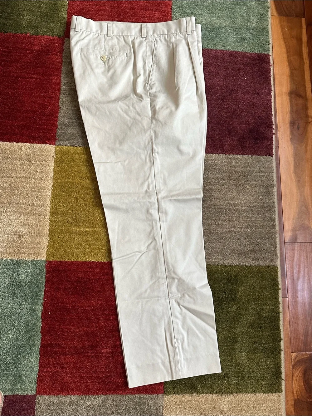 Men's Pleated Dress Pants in Light Beige